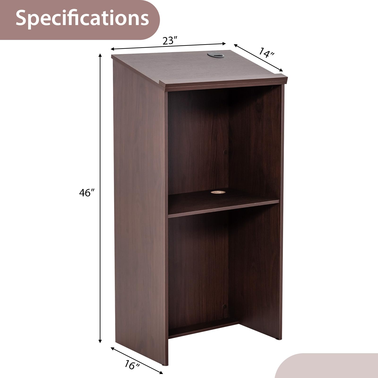 Amazon.com : Tangkula Floor Standing Podium, Wooden Speaking